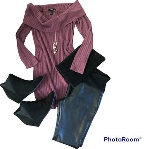 Forever 21 Mauve Lightweight Stretchy Knit Dress-Large